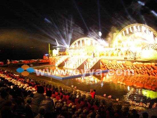 Water show stages for a huge party